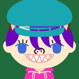 Oval face pixel avatar with teal hat and a wide toothy grin, example 11