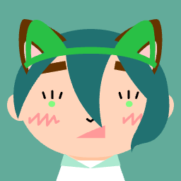 Oval face pixel avatar with green hat, blush cheeks, and a shy smile, example 12