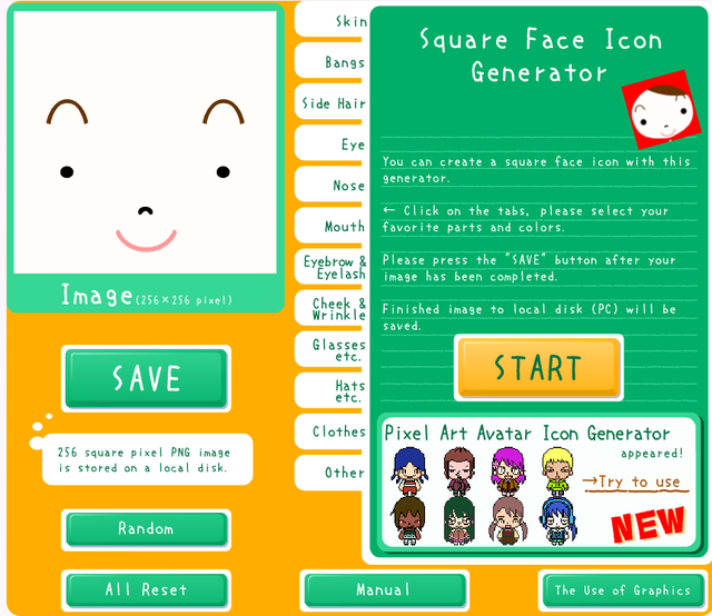 how to use square face generator step 1 open the builder